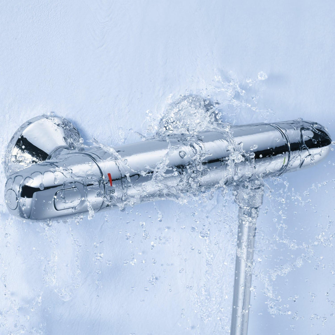 GROHE Grohtherm 1000, Duscharmatur wassersparend (Thermostat für stets konstante Temperatur, Mischba