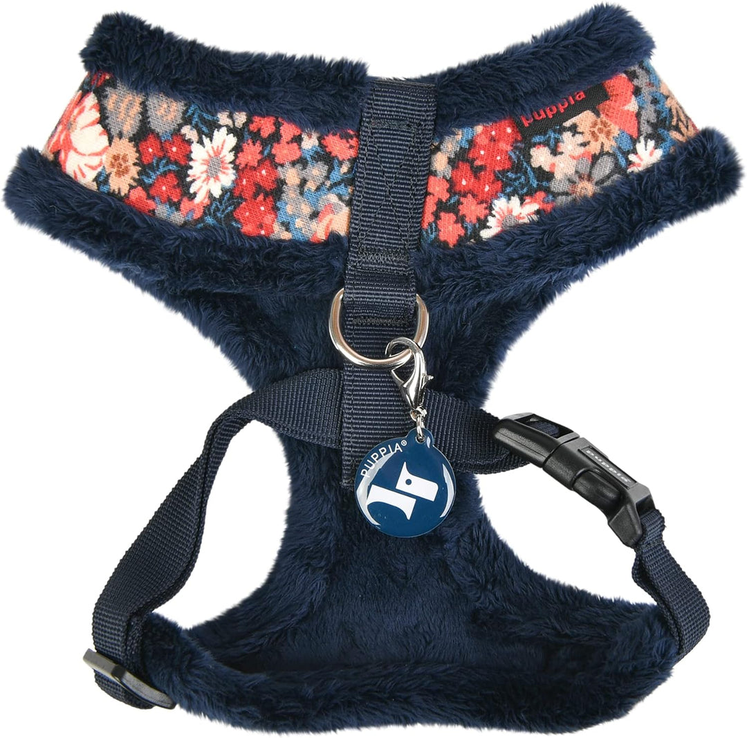 Puppia Gianni Hundegeschirr, Überziehgeschirr, warm, Winter, Blumenmuster, verstellbare Brust, für k