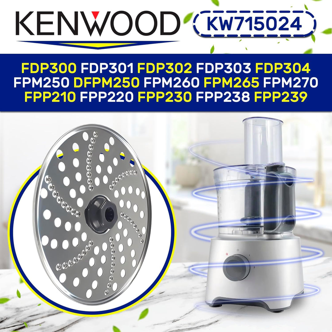 MONTERAL Raspelscheibe für Küchenmaschine mit dem Originalcode KW715024 für Kenwood - Garantie 10 Ja