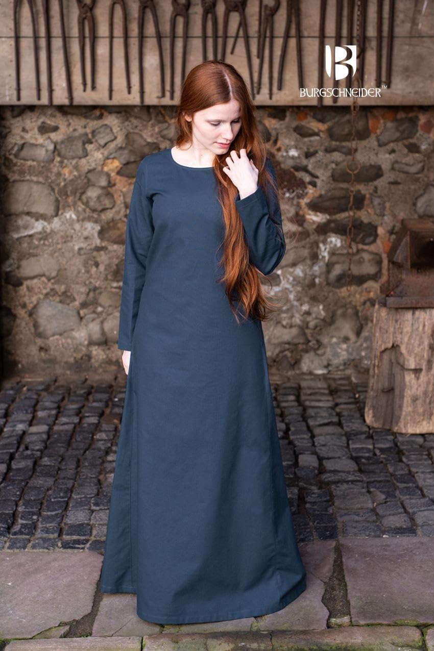 Mittelalter Unter Kleid Freya blau Kostüm Zubehör Baumwolle - XXL, XXL