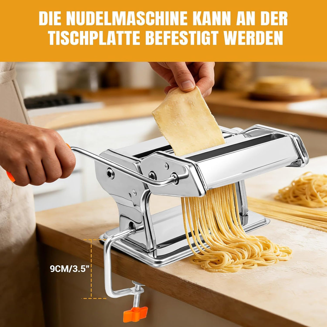 Nudelmaschine Nudel Edelstahl Nudelaufsätze Maker Edelstahl Pastamaschine 5-in-1 Stainless Steel Pas
