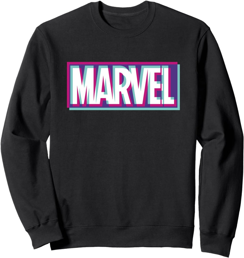 Marvel Glitch Logo Purple Sweatshirt