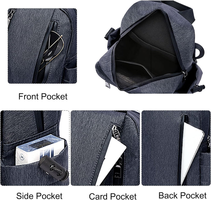 FANDARE Retro Brusttasche Sling Bag Sling Rucksack Schultertasche Crossbody Bag Business Umhängetasc