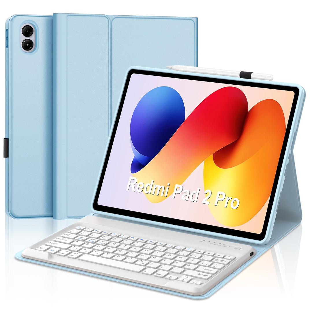 IVEOPPE Hülle mit Tastatur für Xiaomi Redmi Pad 2 Pro 12,1 Zoll, Bluetooth Magnetisch Tastatur für R
