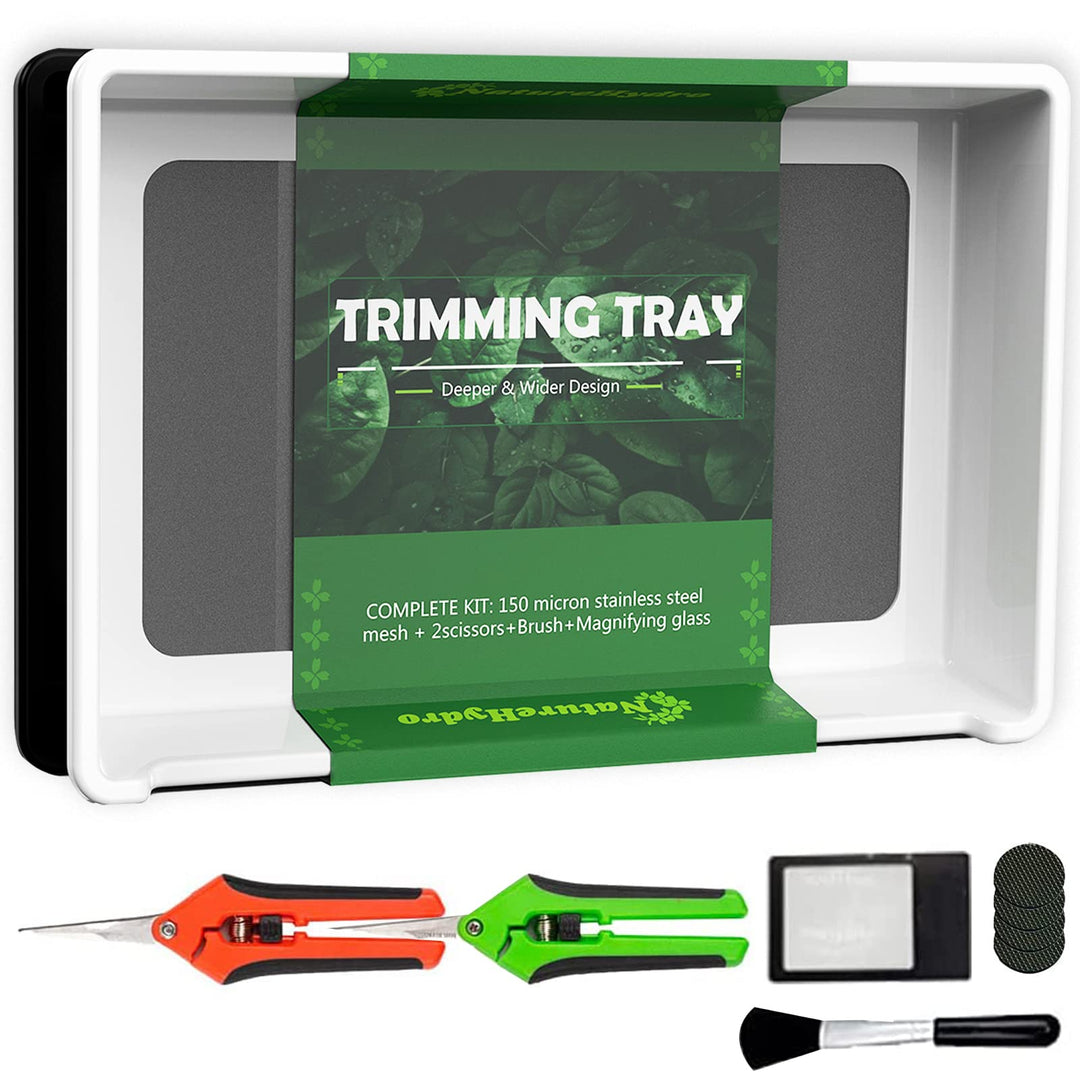 Naturehydro Trimming Tray with Dry Sift Tools Trim Bin for Pollen and Herbs with Screen 2-in-1 Herb