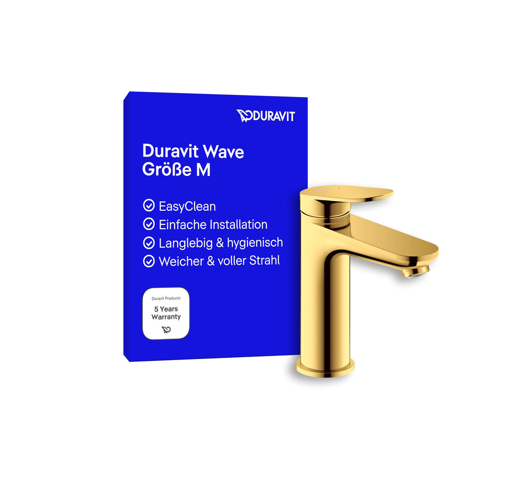 Duravit Wave Waschtischarmatur, Grösse M (Auslauf Höhe 111 mm), Wasserhahn Bad, Armatur Waschbecken,