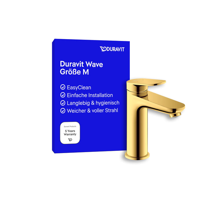 Duravit Wave Waschtischarmatur, Grösse M (Auslauf Höhe 111 mm), Wasserhahn Bad, Armatur Waschbecken,