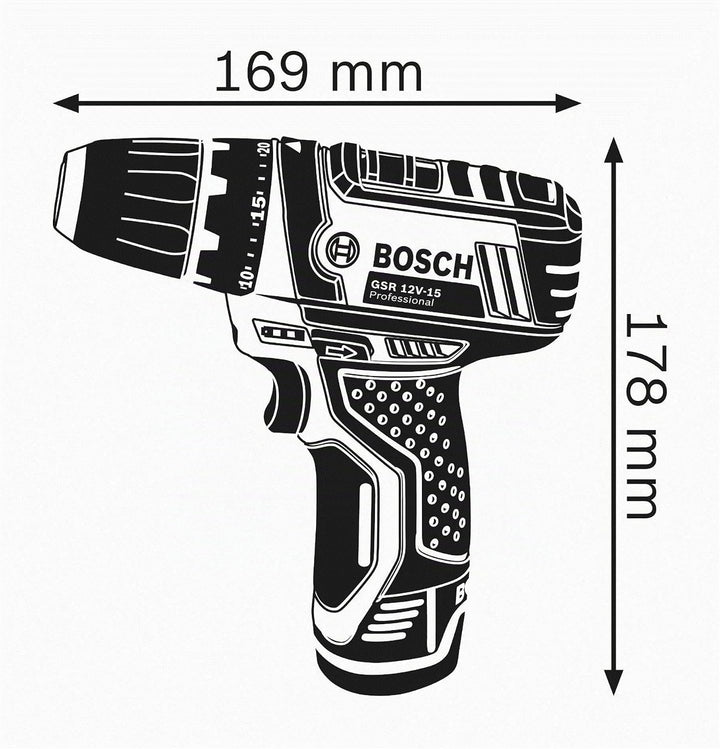 Bosch Professional 12V System Akku Bohrschrauber GSR 12V-15 (ohne Akkus & Ladegerät, in L-Boxx), Sch
