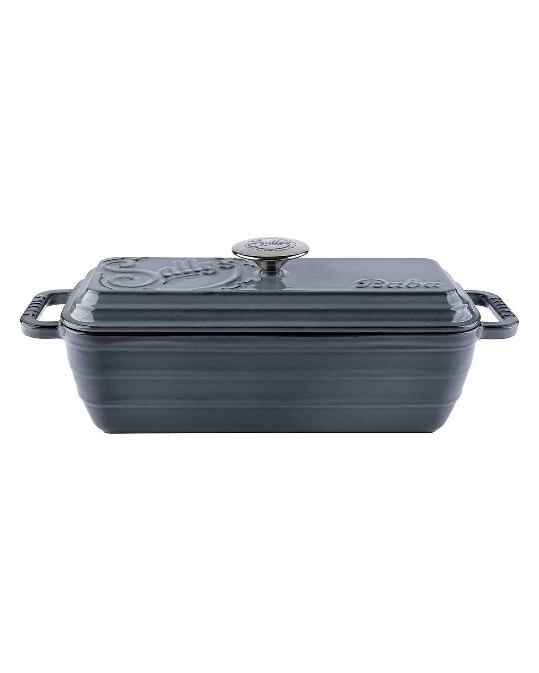 Sallys Gusseisen Brot- Backform Baba (Smokey Grey Majolika), Smokey Grey Majolika
