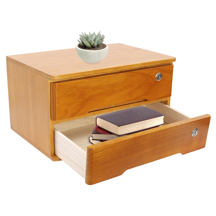 2 Schicht Desktop Storage Box, Desktop Storage Box mit abschliessbarer Schublade, Bürobedarf Schubla