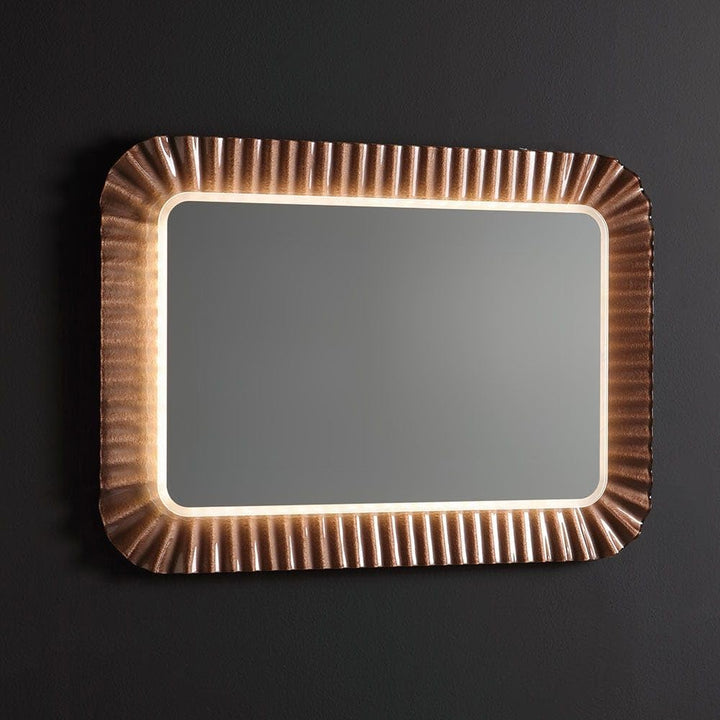KIAMAMI VALENTINA LED Spiegel MIT Rahmen AUS GEWELLTEM Glas Bronze 94X68