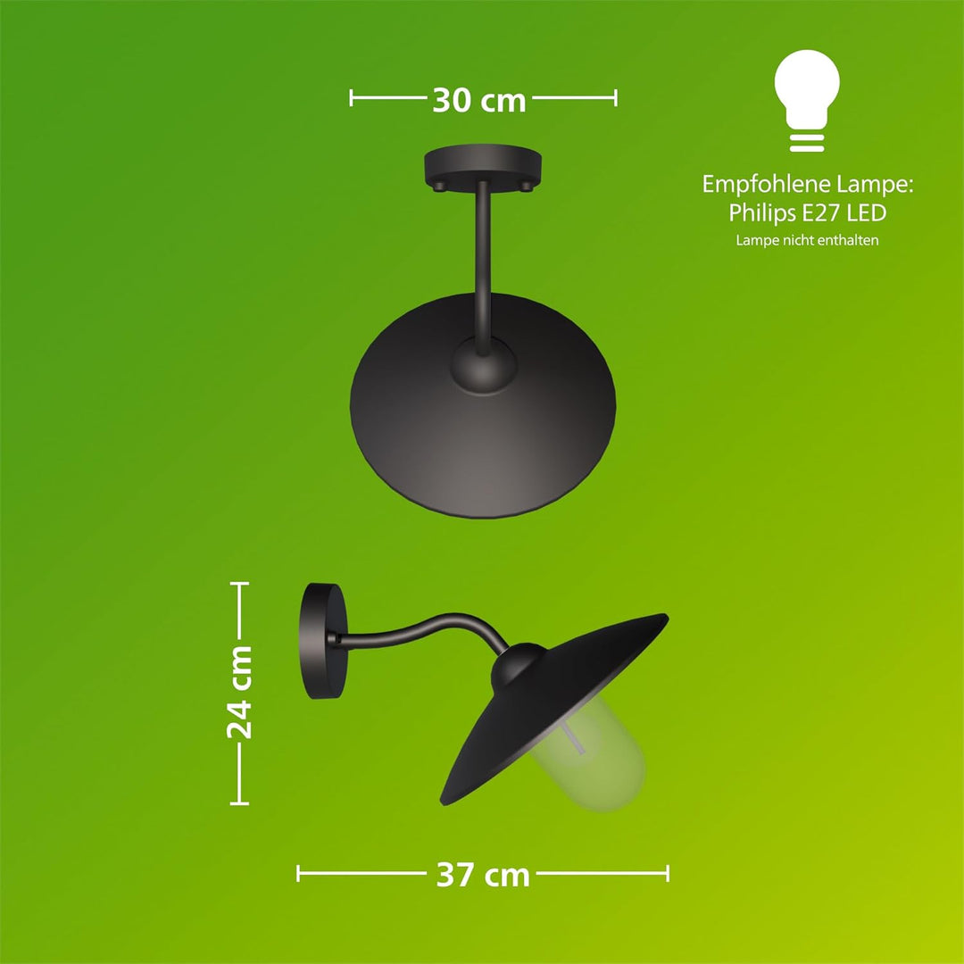 Philips myGarden Hammock Wandleuchte, 1x60W, Schwarz