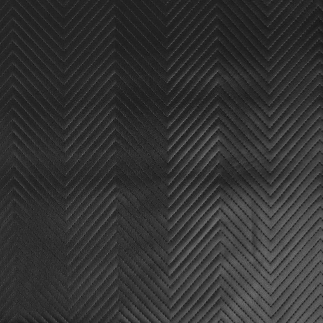 SCHÖNER LEBEN. Zugluftstopper Kunstleder Steppung Zickzack schwarz, Auswahl:80cm Länge Schwarz 80x15