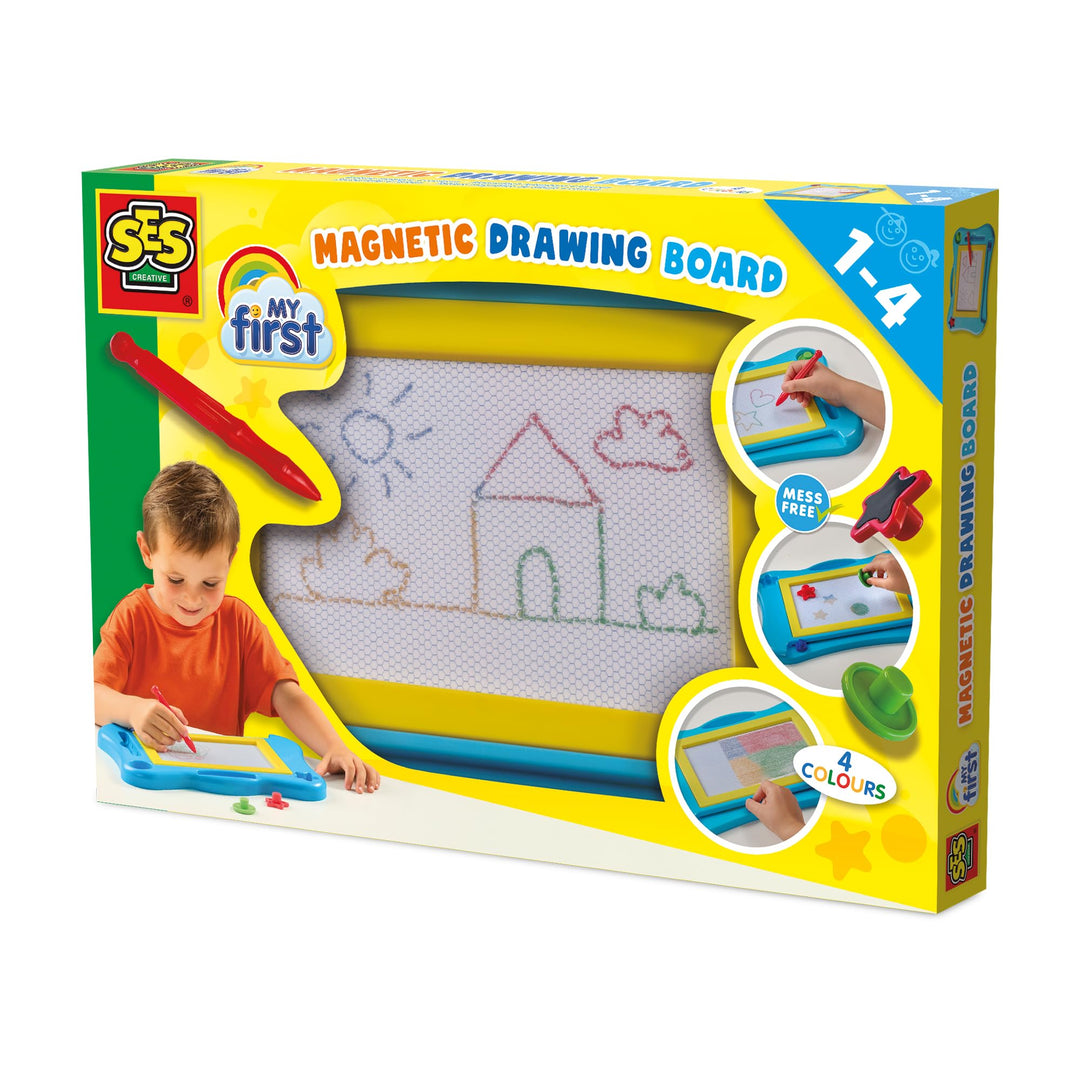 SES Creative - My First-Zaubertafel 4 Farben - Maltafel - Montessori Spielzeug - Magnetische Zaubert