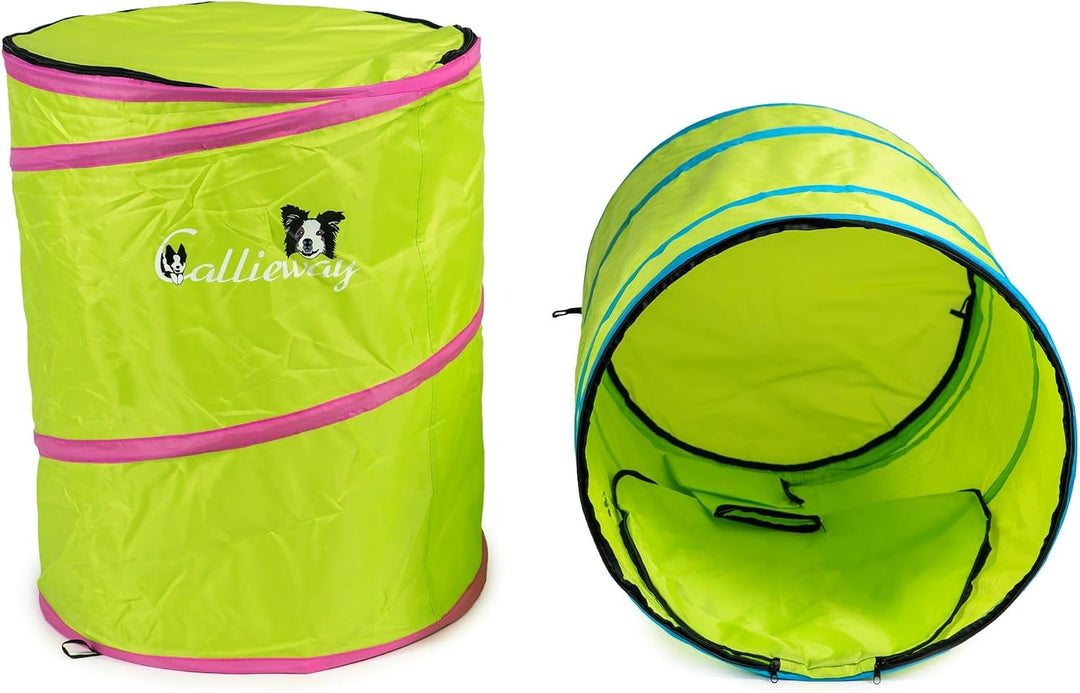 Callieway Hoopers Agility Barrel – Tonne/Fass für Hundetraining (Doppelpack, Blau) | Leicht, stabil