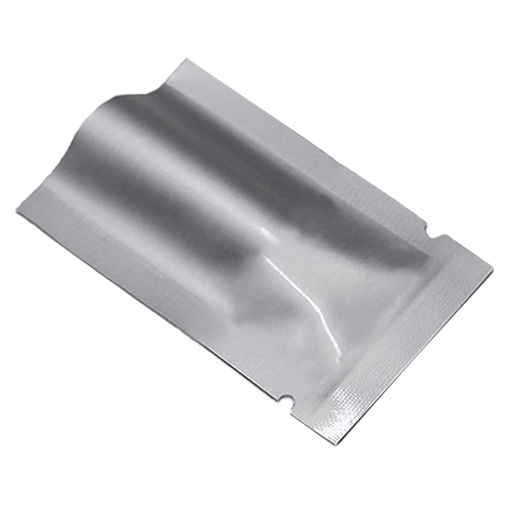 WACCOMT Pack 100 Stück Silberne Mylar Beutel Reine Aluminiumfolie Flache Lebensmittel Lagerung Tasch