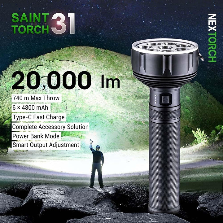 NEXTORCH Saint Torch 31 Professioneller Suchscheinwerfer mit Hochleistungsakku