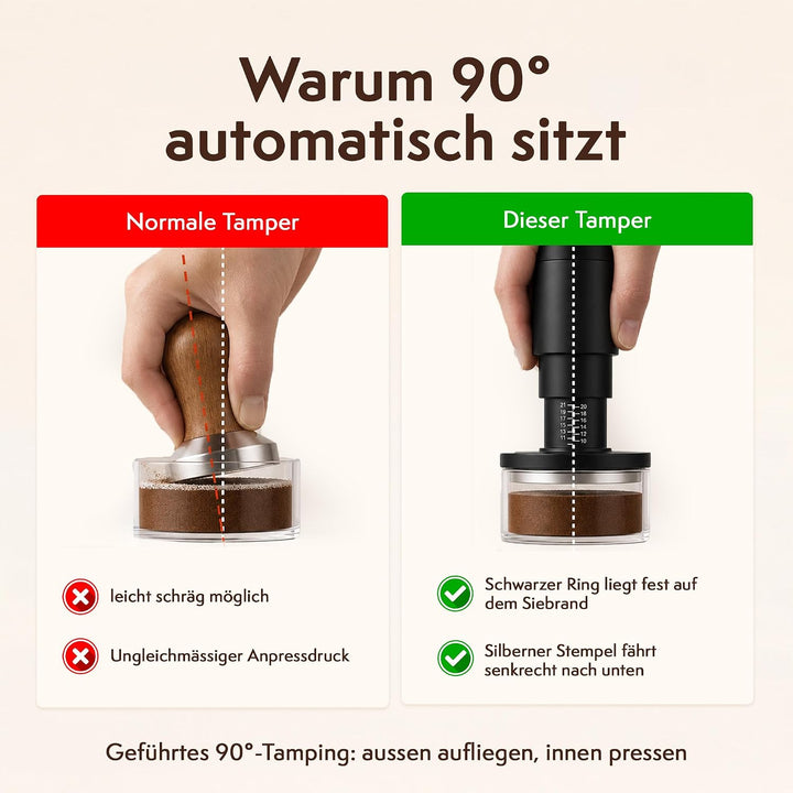 2-in-1 Espresso Tamper 58 mm mit WDT Tool – Kalibrierter 30-lb Tamper &amp; 12-Nadel Espresso-Nadelverte