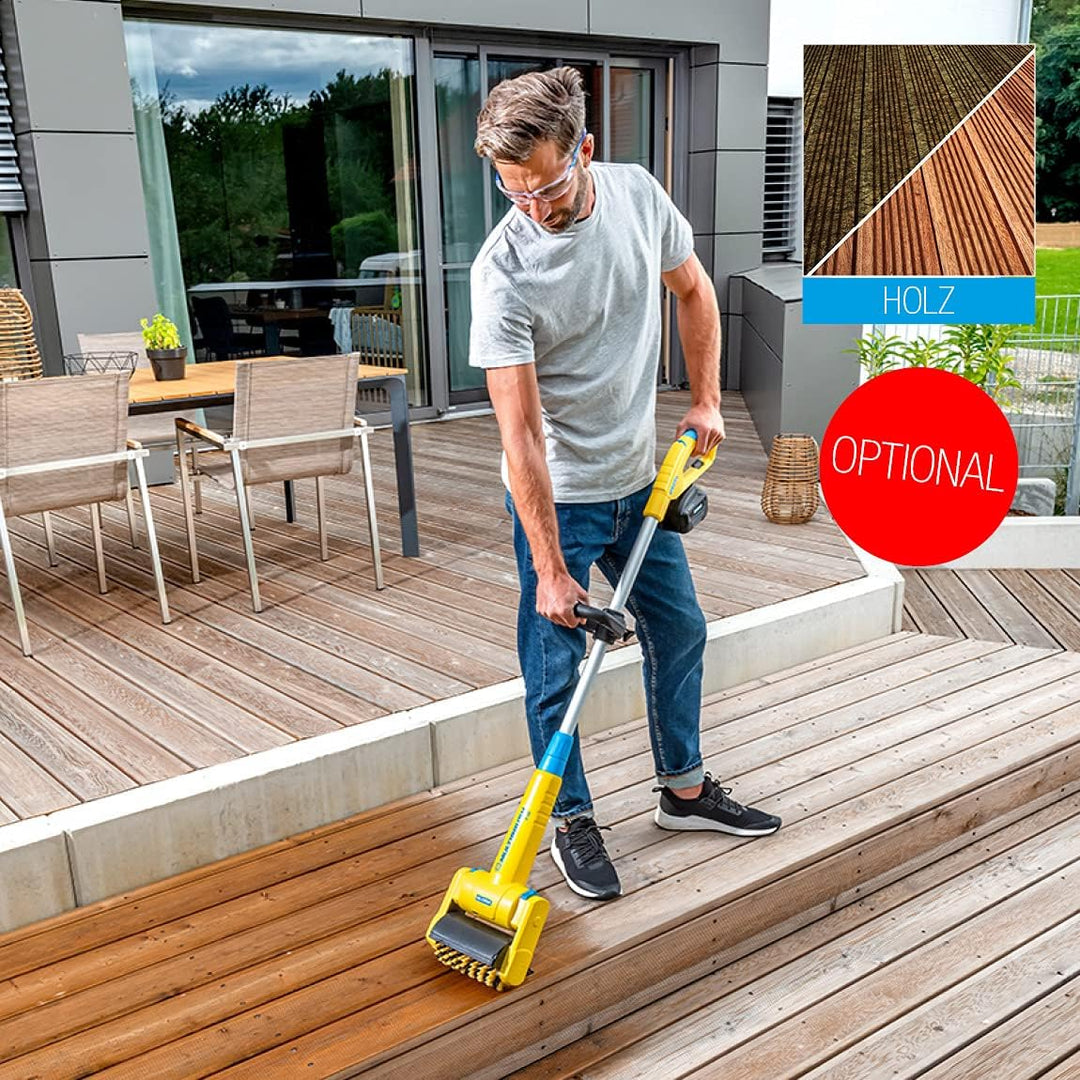 GLORIA MultiBrush li-on - Multifunktionale Akku-Bürste/Unkrautentferner | Nutzbar als Stein-, Holz-,