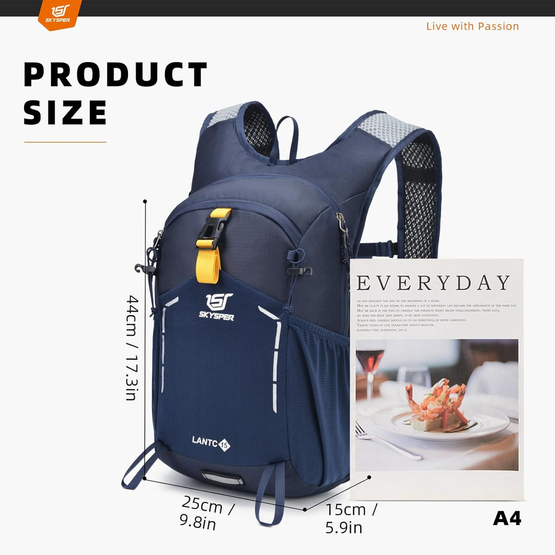 SKYSPER Wanderrucksack 15L Rucksack Klein Tagesrucksack Trekkingrucksack Travel Daypack Wandern Ruck