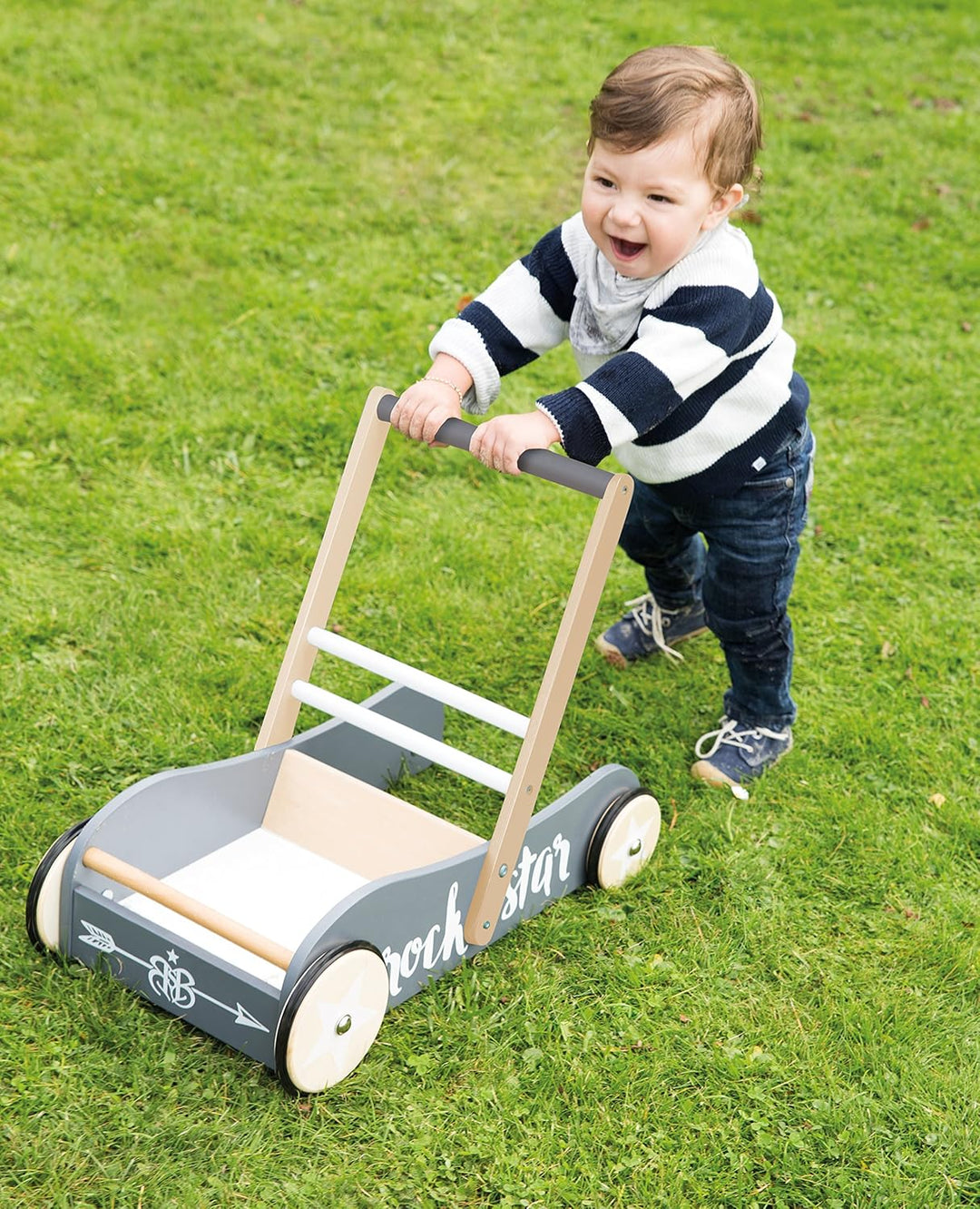 roba Lauflernwagen Rock Star Baby 3 für Babys - Lauflernhilfe mit Bremse - als Puppenwagen nutzbar -