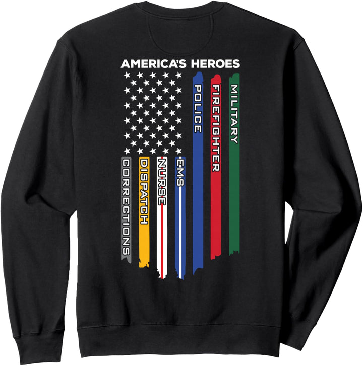 First Responders – Polizei Militär Feuerwehrmann Krankenschwester – Rücken Sweatshirt