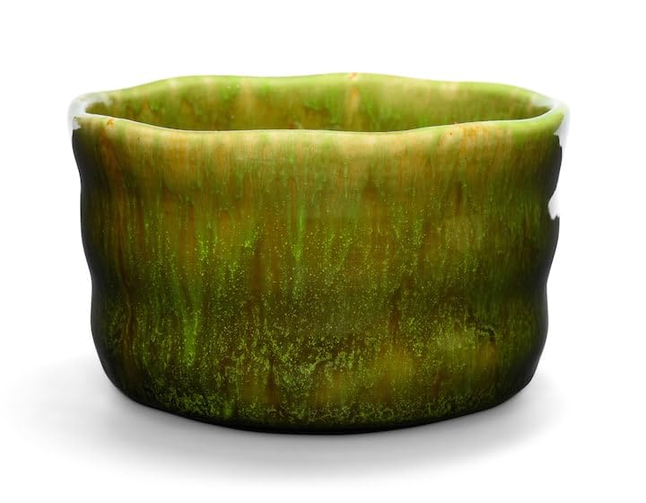 MAOCI - Matcha Tee-Schale Chawan aus Porzellan 350ml grün-gelb handgefertigt