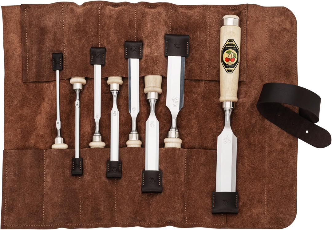 KIRSCHEN Stechbeitelsatz – Stechbeitel Set bestehend aus 8 Stechbeiteln (4, 6, 10, 12, 16, 20, 26, 3