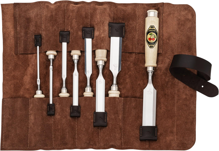 KIRSCHEN Stechbeitelsatz – Stechbeitel Set bestehend aus 8 Stechbeiteln (4, 6, 10, 12, 16, 20, 26, 3