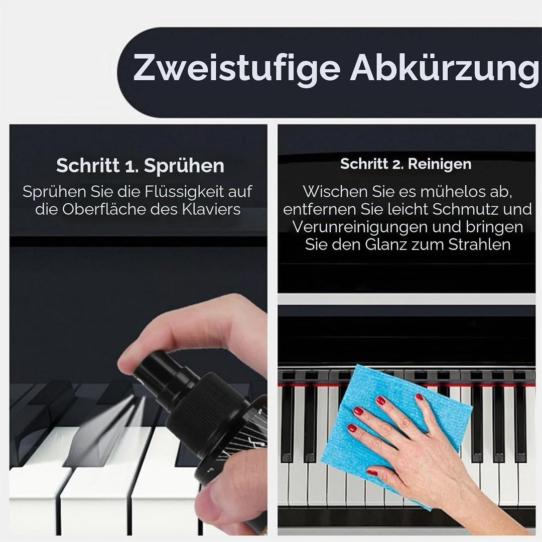 2 Stück Klavierlack Politur und Reiniger 120ml,Klavier Zubehör, Klavierlack Hochglanz – Sanft Kratze