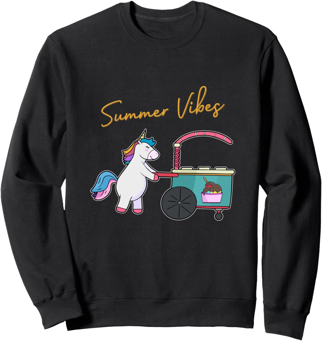 Sommer Eiscreme Einhorn Eis Erfrischung Vibes Kugel Wagen Sweatshirt