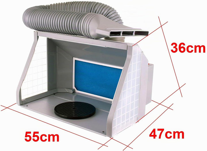 Airbrush Spritzkabine ZWEI VENTILATOREN Absauganlage Leistung und Lichtregler Absaugleistung inkl. B