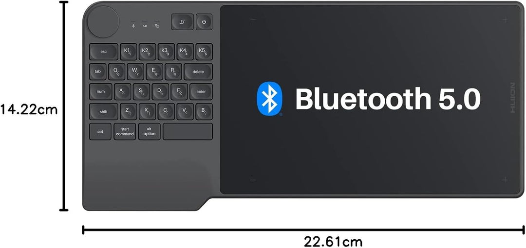 HUION Grafiktablett Inspiroy Keydial KD200 Bluetooth 5.0 8,9 x 5,6 Zoll Stifttablett kombiniert mit