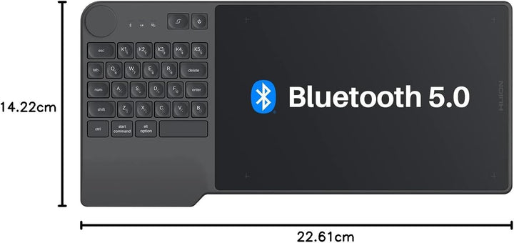 HUION Grafiktablett Inspiroy Keydial KD200 Bluetooth 5.0 8,9 x 5,6 Zoll Stifttablett kombiniert mit