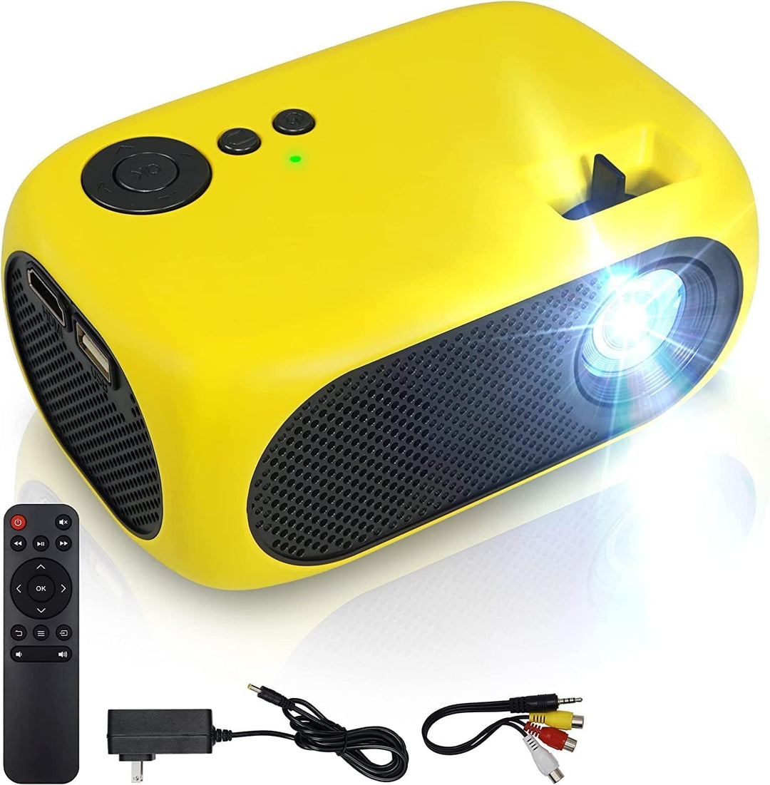 Mini Beamer, Tragbarer Heimkino Projektor für Handy, HDMI AV Kompatibel mit DVD, Firestick, Laptop,
