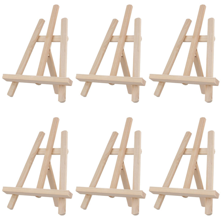 6 Stück Mini Staffelei Holz, 21 x 28cm Tischstaffelei, Kiefernholz Kleine Staffelei für Malerei, Aus