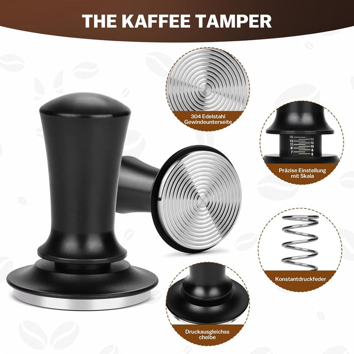 58mm Kaffee Tamper aus 304 Edelstahl Espresso Nadel Kaffeestampfer Kaffeestempel WDT Tool inkl. Tamp