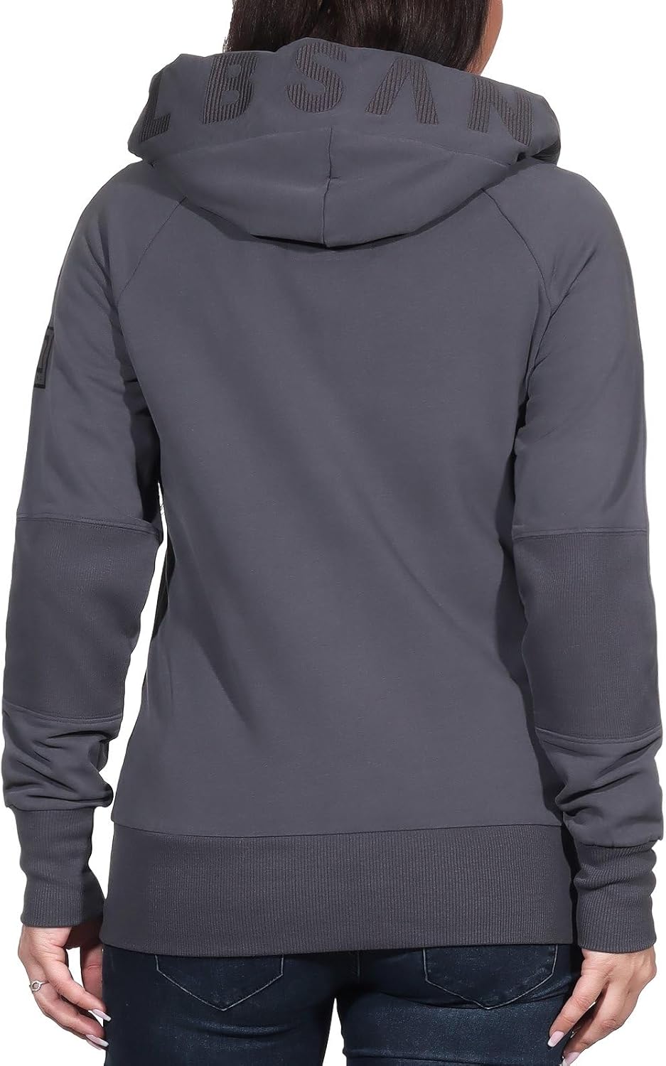 Elbsand Kelda Damen Sweatjacke mit Kapuze, Zip-Jacke, Reissverschluss XS Charcoal, XS Charcoal