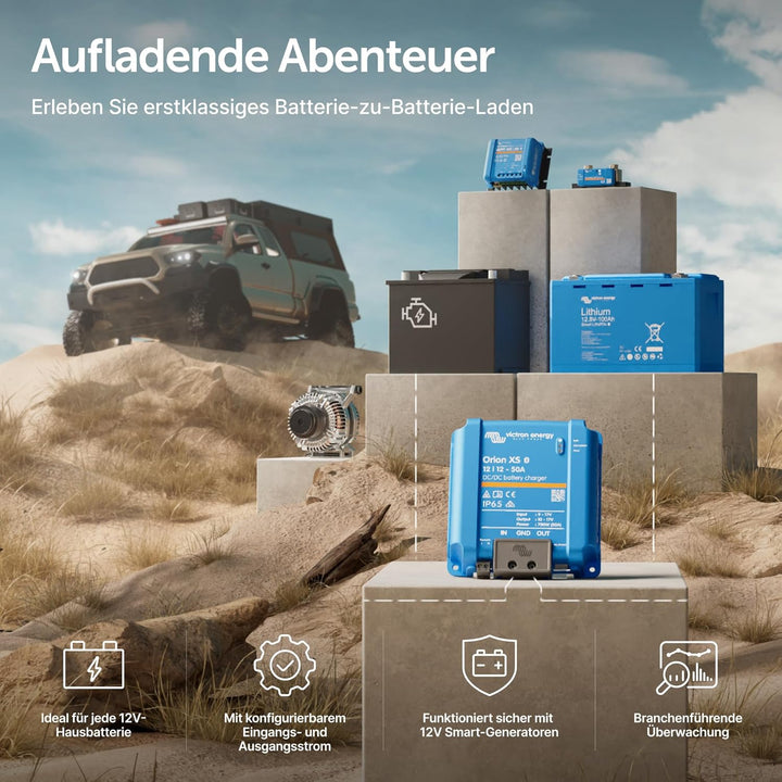 Victron Energy Orion XS Smart DC to DC Ladegerät 12/12 50A (700W) - Erweiterter Batterieschutz 12/12