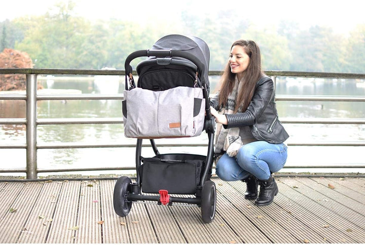 Baninni Wickeltasche Palermo Hellgrau Windeltasche Babytasche Pflegetasche