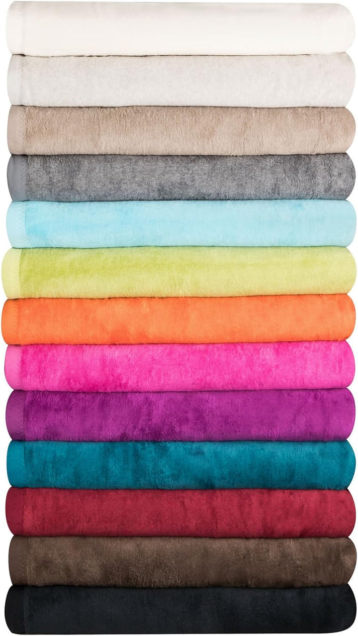 Moon Kuscheldecke Wohndecke Wolldecke XXL 220x240-hellbeige, Hellbeige