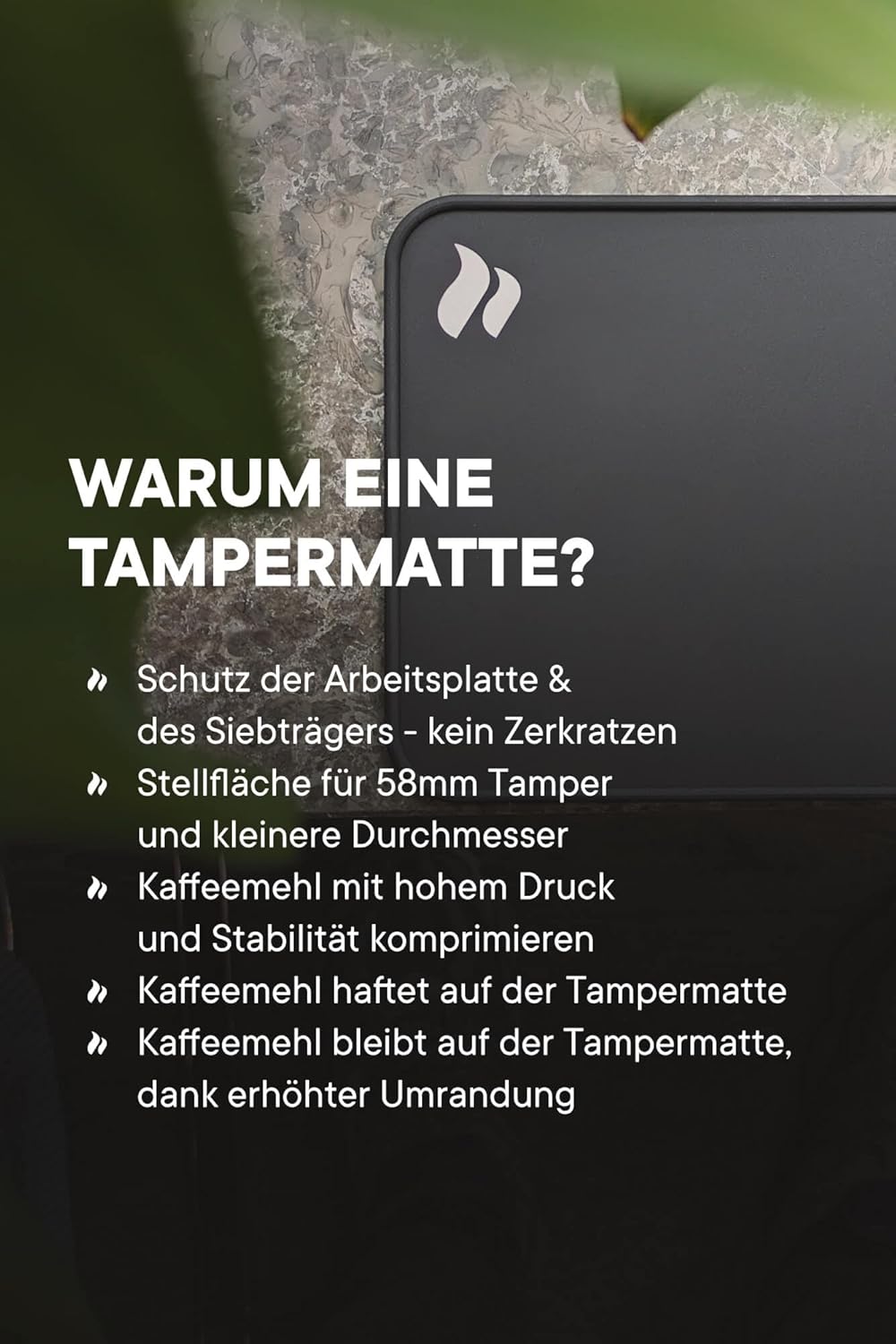 roastmarket Tampermatte mit Kantenschutz - Kaffee Tampermatte aus hochwertigem Silikon - Espresso Ta