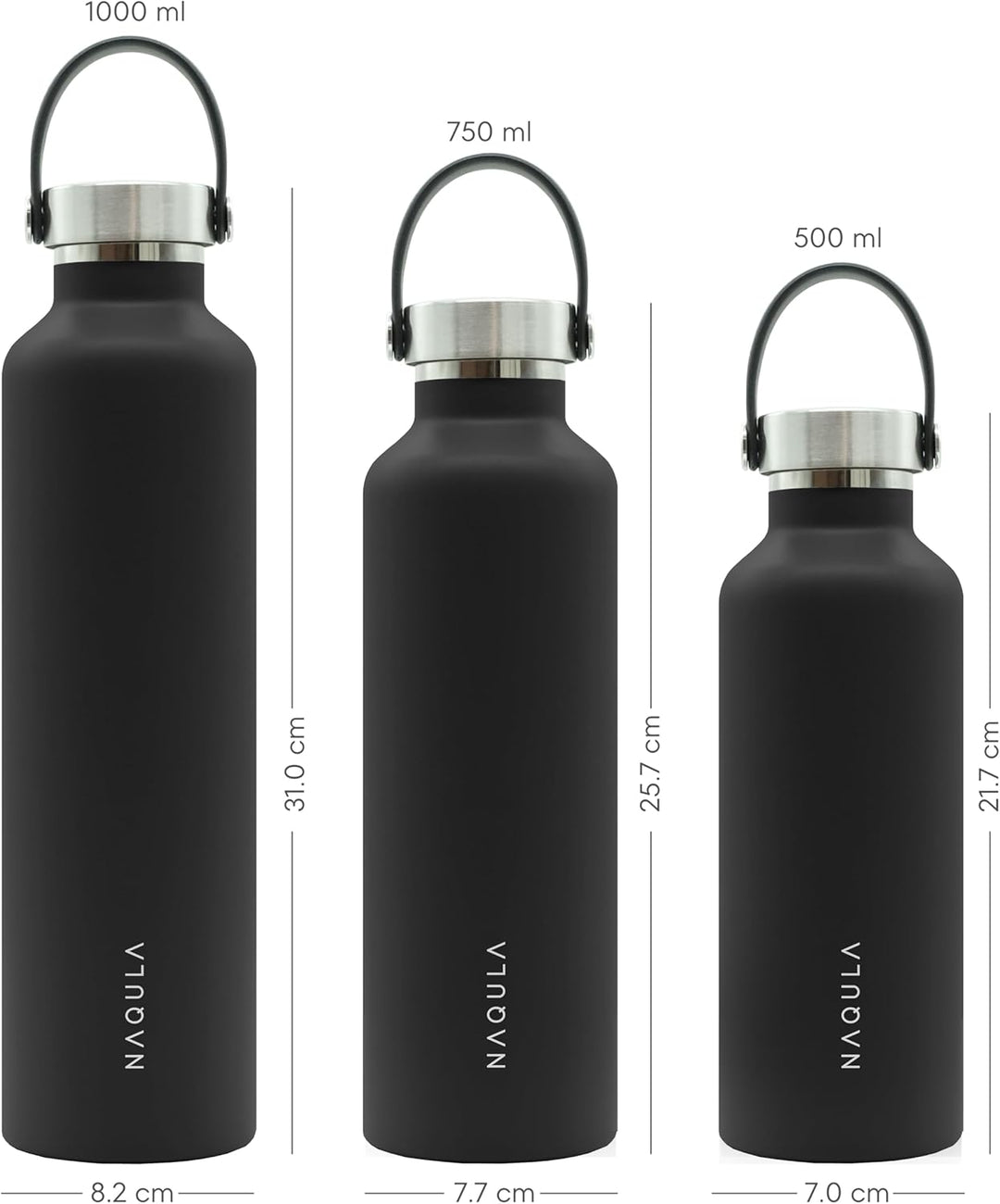 Thermosflasche 500ml mit Tragegriff und abnehmbarem Sieb f Tee od Früchte. Edelstahl Trinkflasche au