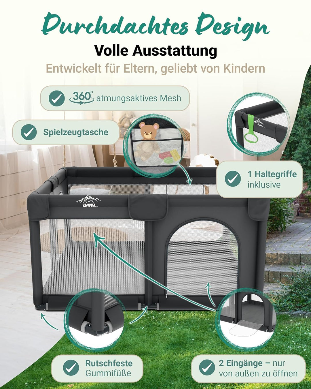 Laufstall Baby Fence – [NEU 2025] – Laufgitter Baby Laufstall Playpen Kind, Laufgitter &amp; Ställe, Kin