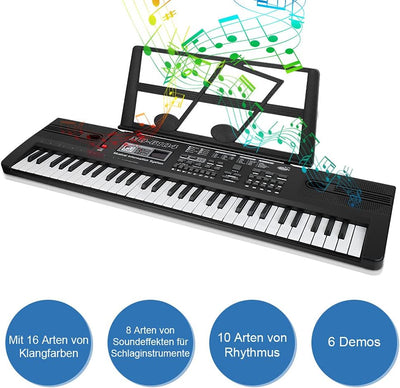 Cocoarm 61 Tasten Digitale Tastatur Klavier Einsteiger Digital Piano Musik Elektronische Orgel Tragb