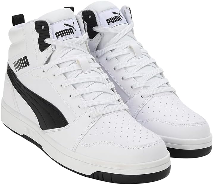 Puma Unisex Rebound V6Sneaker 37 EU Puma White Puma Black, 37 EU Puma White Puma Black