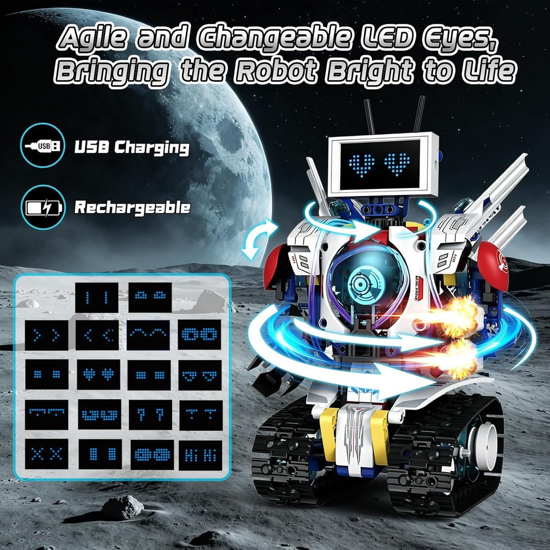 Joellfuner Technik Roboter Kinder | 5 in 1 Programmierbarer Roboter Spielzeug mit APP und Fernsteuer