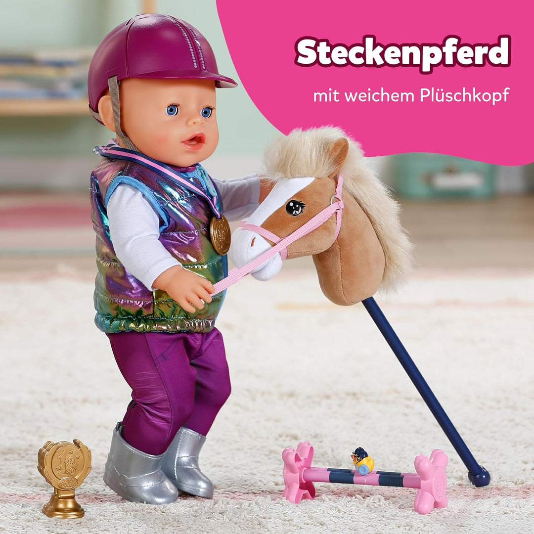 BABY Born Hobby Horsing Set - Puppenset mit Steckenpferd & Zubehör - Hochwertiges Puppenzubehör - Fü