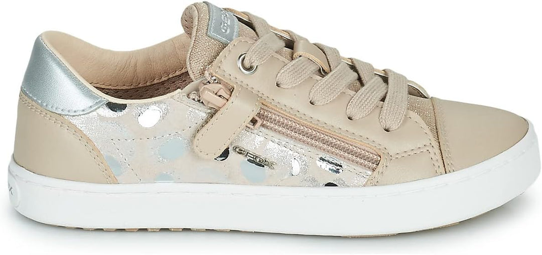 Geox Mädchen J Kilwi Girl Sneaker 29 EU Beige Silver, 29 EU Beige Silver