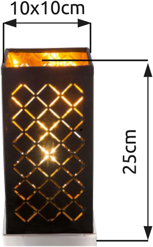 Tisch Lampe Textil Strahler Wohn Zimmer Dekor Stanzungen Leuchte schwarz gold Globo 15229T1, bunt, m